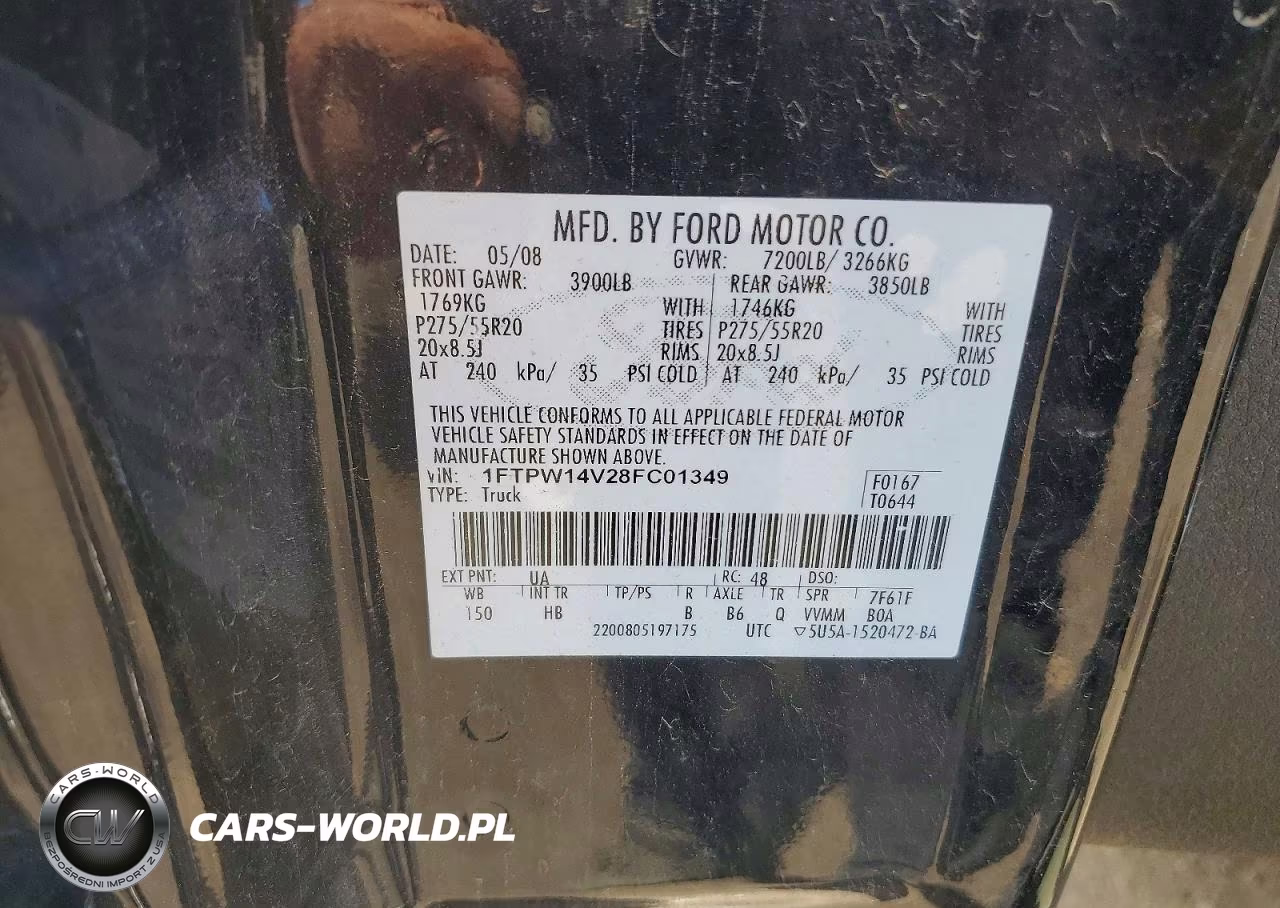 2008 Ford F150 Supercrew VIN:1FTPW14V28FC01349 - 12