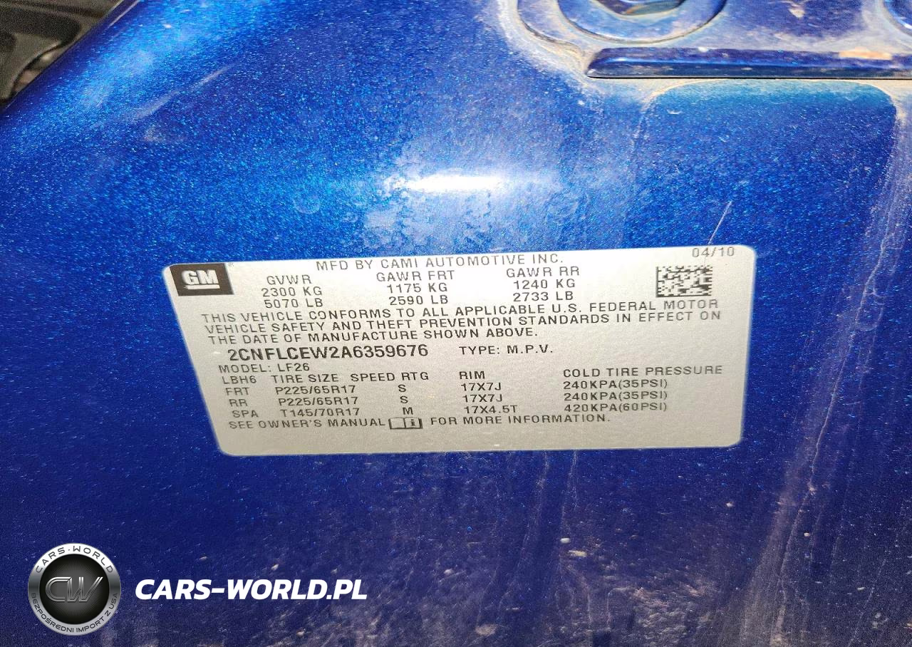 2010 Chevrolet Equinox Ls VIN:2CNFLCEW2A6359676 - 13