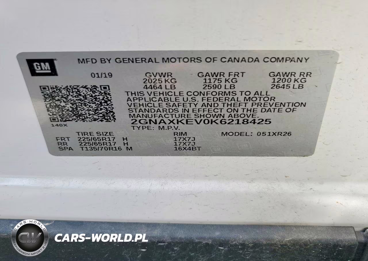 2019 Chevrolet Equinox Lt VIN:2GNAXKEV0K6218425 - 13