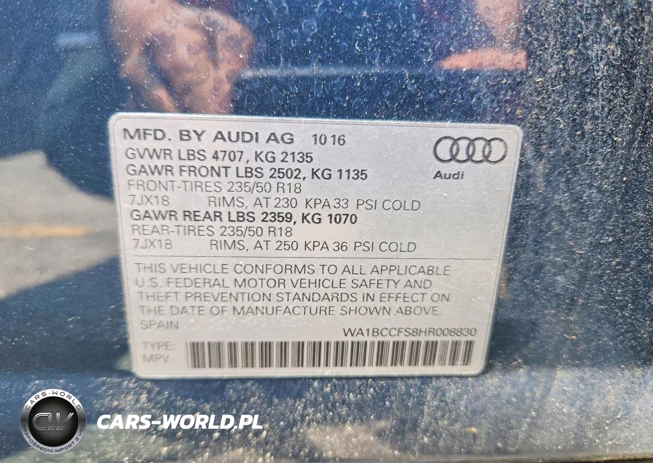 2017 Audi Q3 Premium VIN:WA1BCCFS8HR008830 - 13