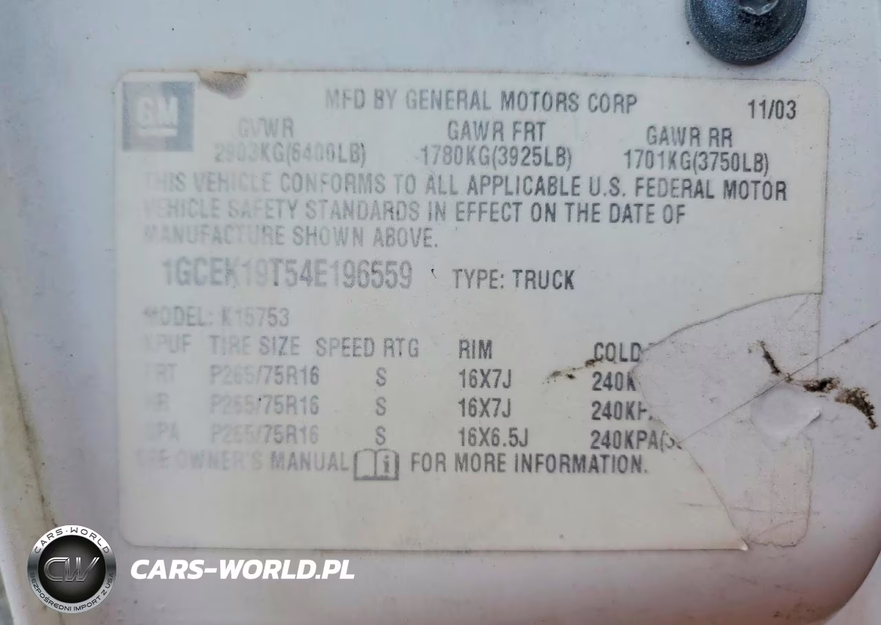 2004 Chevrolet Silverado K1500 VIN:1GCEK19T54E196559 - 12