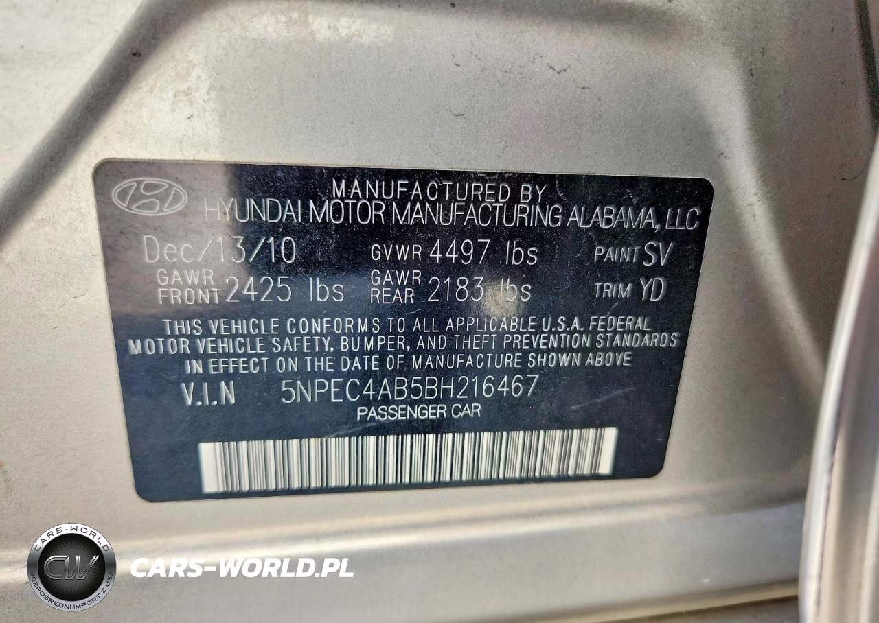 2011 Hyundai Sonata Limited 2.0T VIN:5NPEC4AB5BH216467 - 12
