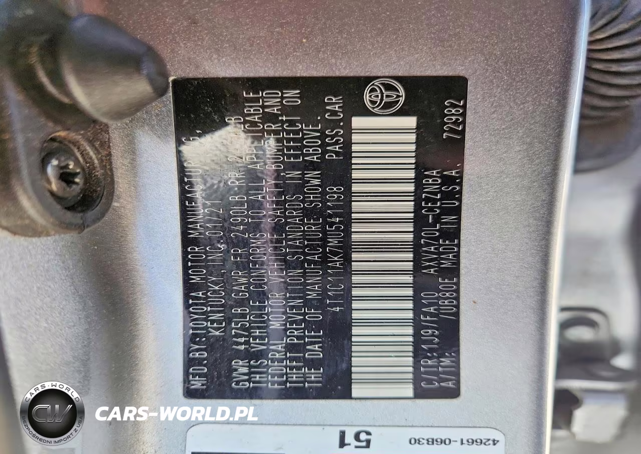 2021 Toyota Camry Le VIN:4T1C11AK7MU541198 - 12