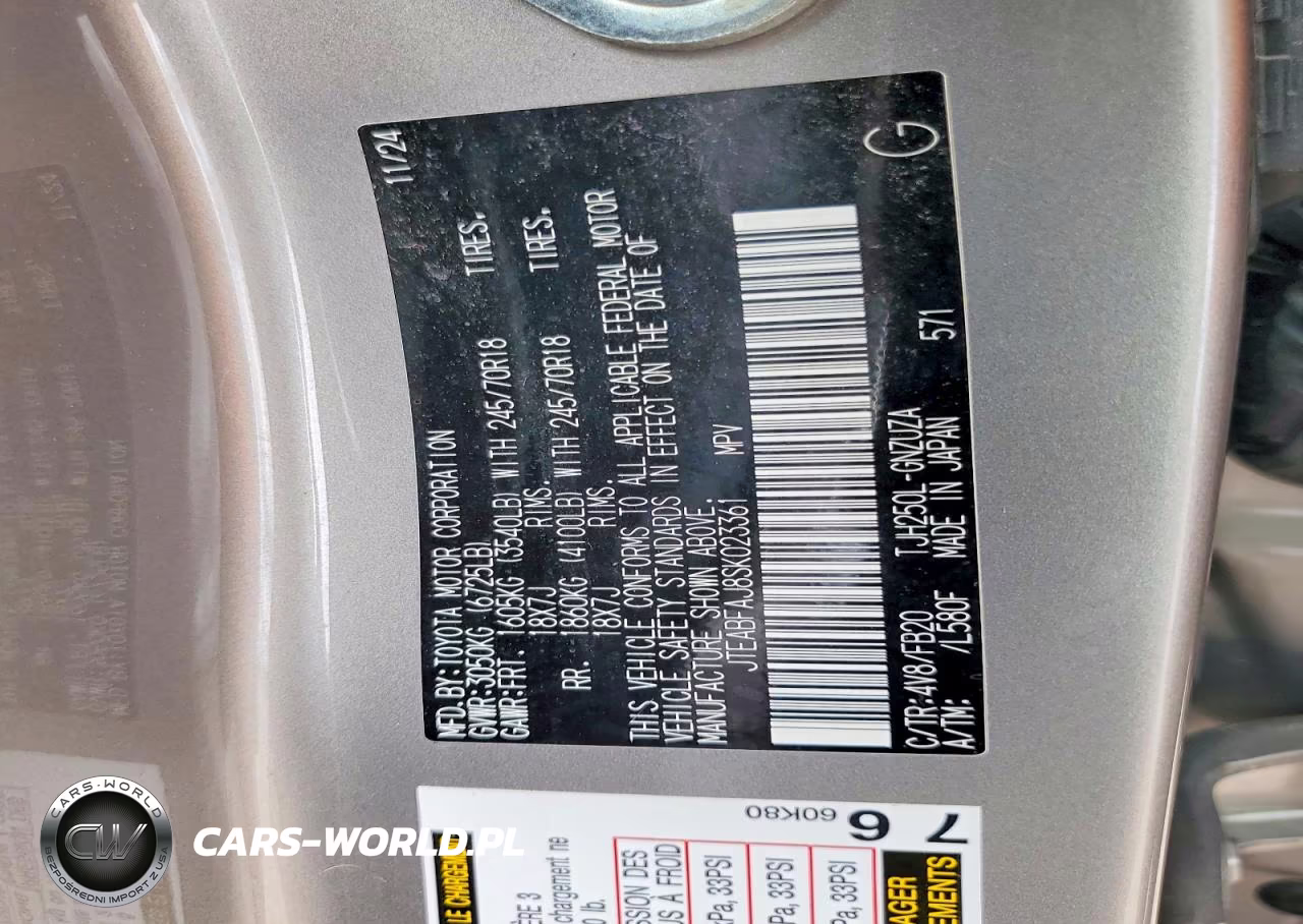 2025 Toyota Land Cruiser Base VIN:JTEABFAJ8SK023361 - 13