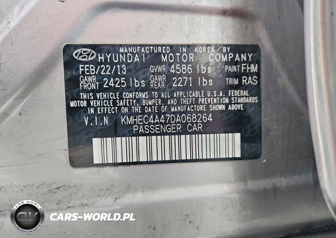 2013 Hyundai Sonata Hybrid VIN:KMHEC4A47DA068264 - 12