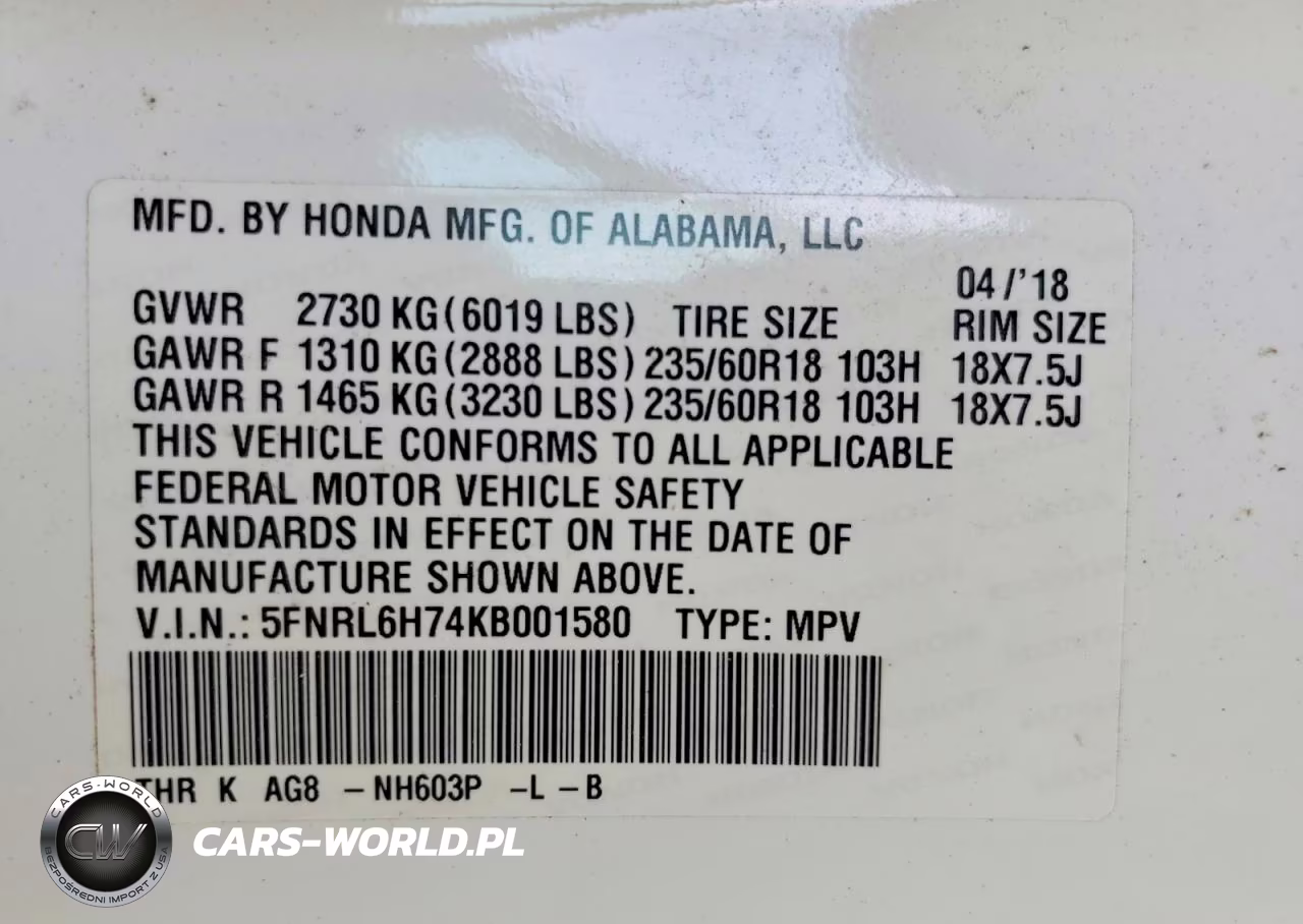 2019 Honda Odyssey Exl VIN:5FNRL6H74KB001580 - 14
