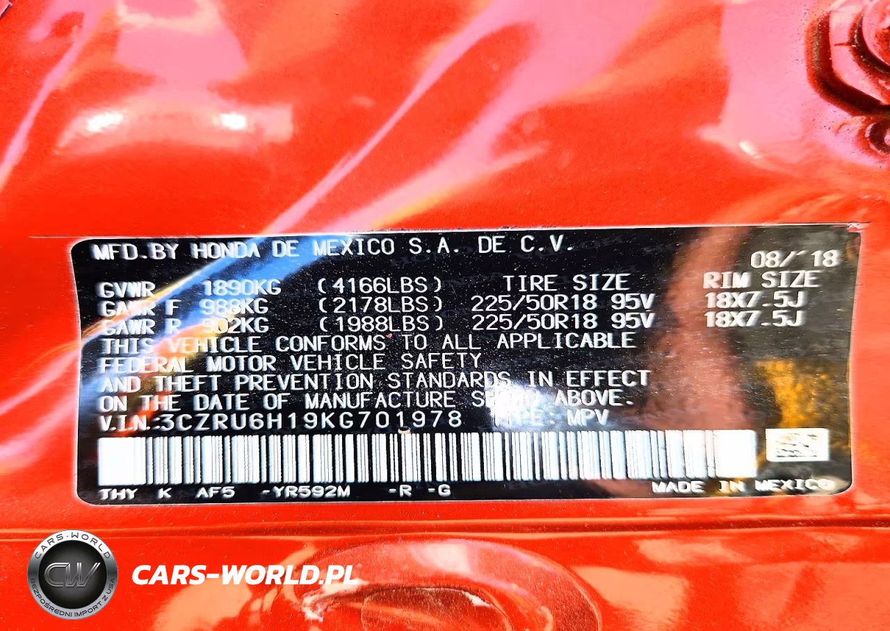 2019 Honda Hr-V Sport VIN:3CZRU6H19KG701978 - 13