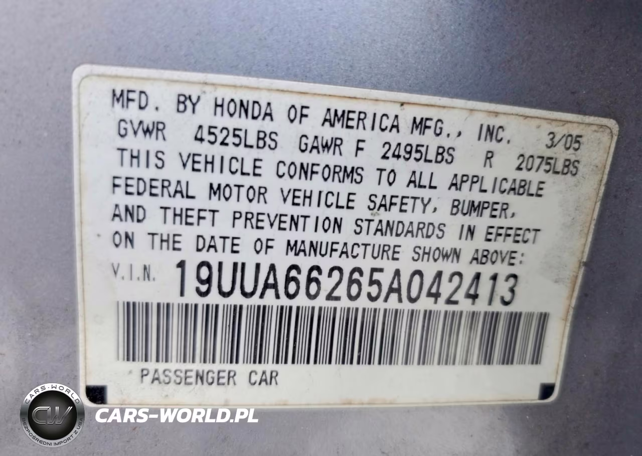 2005 Acura Tl VIN:19UUA66265A042413 - 13