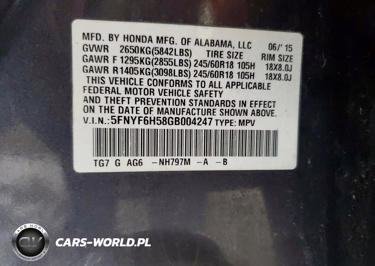 2016 Honda Pilot Exl VIN:5FNYF6H58GB004247 - 13