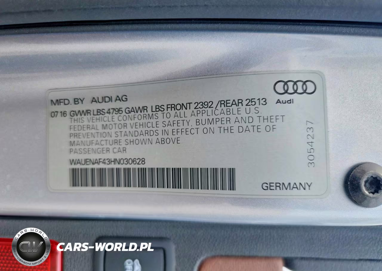 2017 Audi A4 Premium Plus VIN:WAUENAF43HN030628 - 12