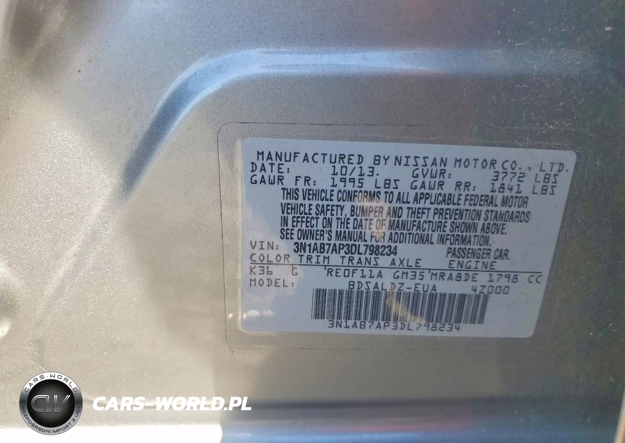 2013 Nissan Sentra S VIN:3N1AB7AP3DL798234 - 12