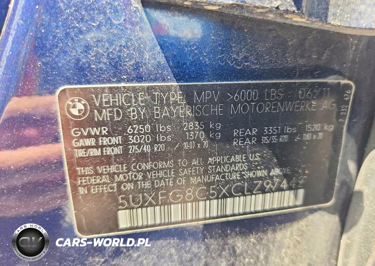 2012 BMW X6 xDrive50I VIN:5UXFG8C5XCLZ97442 - 14