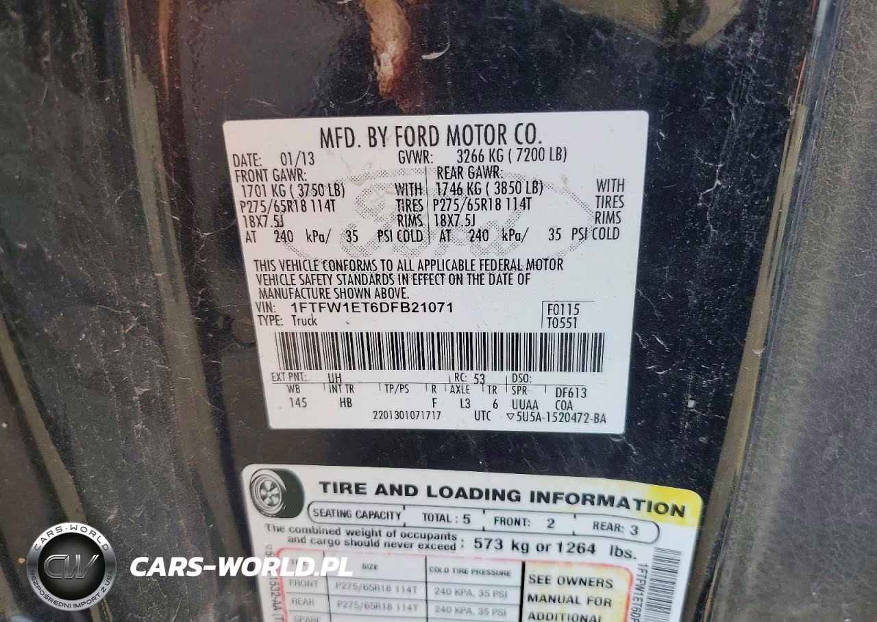 2013 Ford F150 Supercrew VIN:1FTFW1ET6DFB21071 - 12