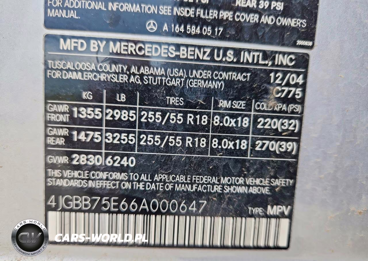 2006 Mercedes-Benz Ml 500 VIN:4JGBB75E66A000647 - 14