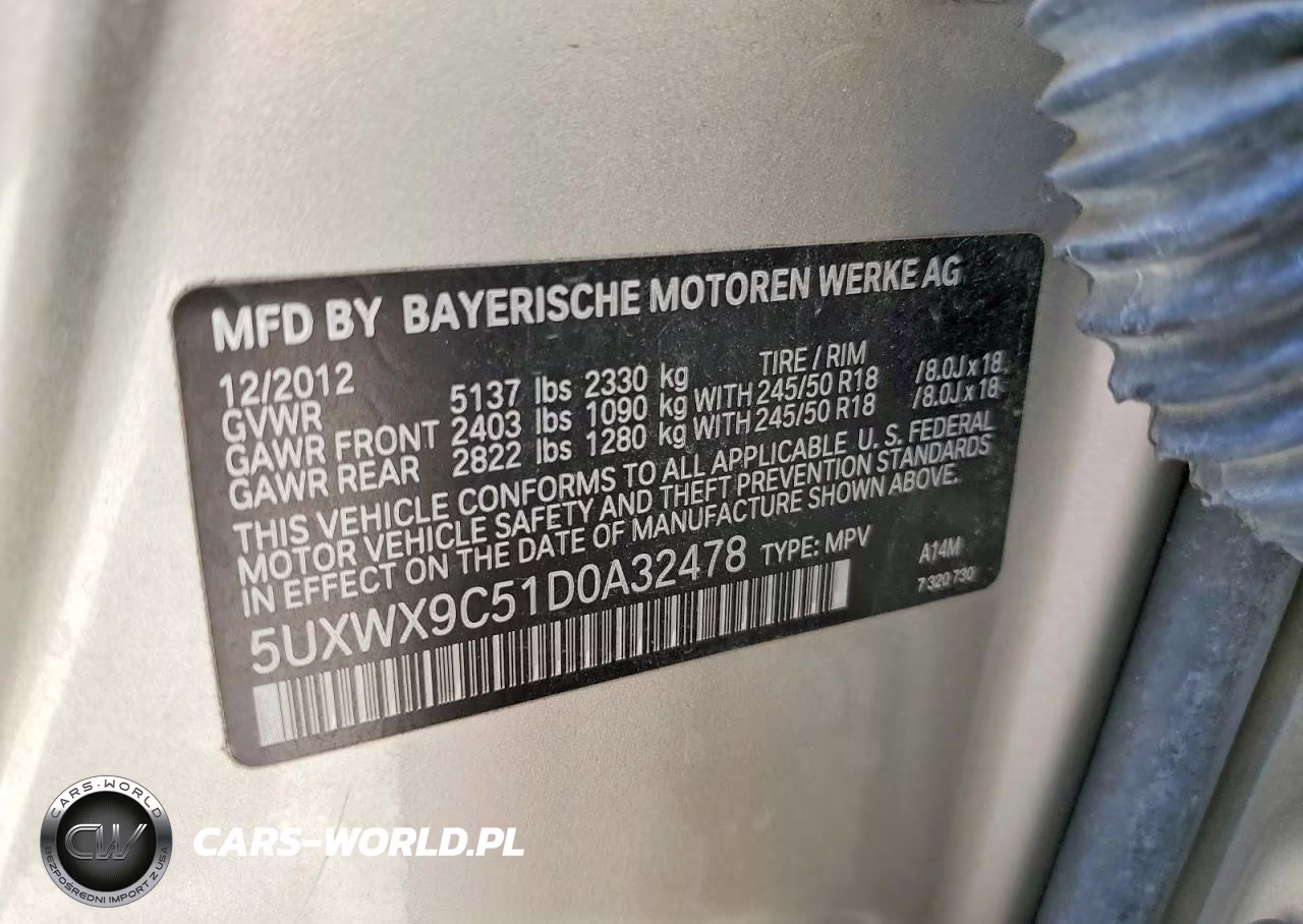 2013 BMW X3 xDrive28I VIN:5UXWX9C51D0A32478 - 13