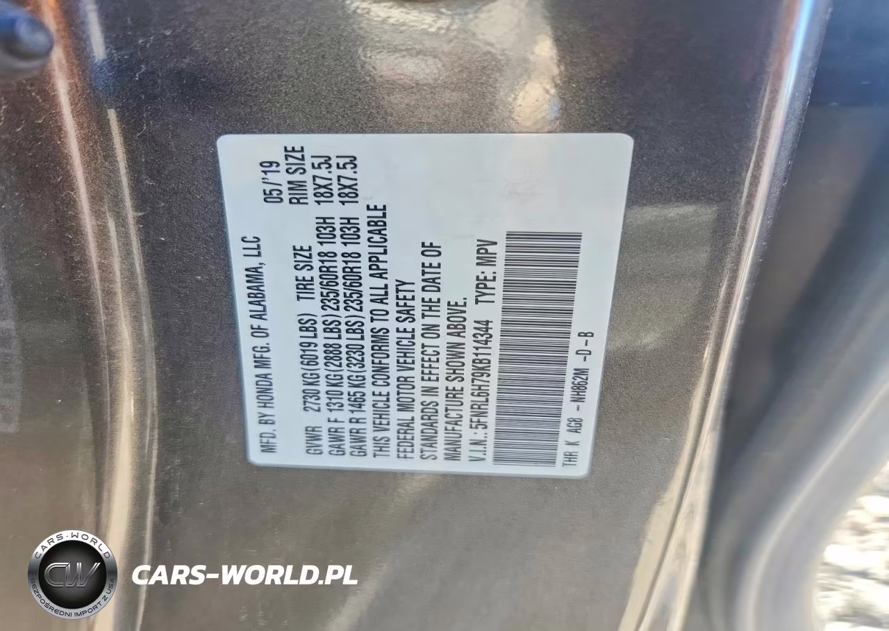 2019 Honda Odyssey Exl VIN:5FNRL6H79KB114344 - 14