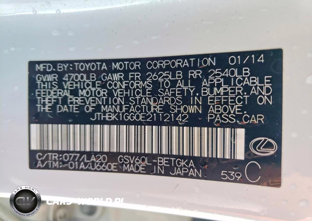 2014 Lexus Es 350 VIN:JTHBK1GG0E2112142 - 13
