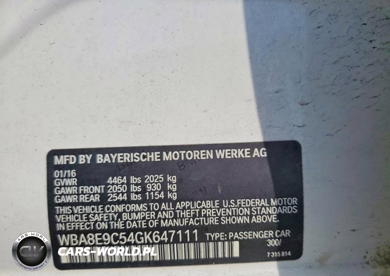 2016 BMW 328 I Sulev VIN:WBA8E9C54GK647111 - 12