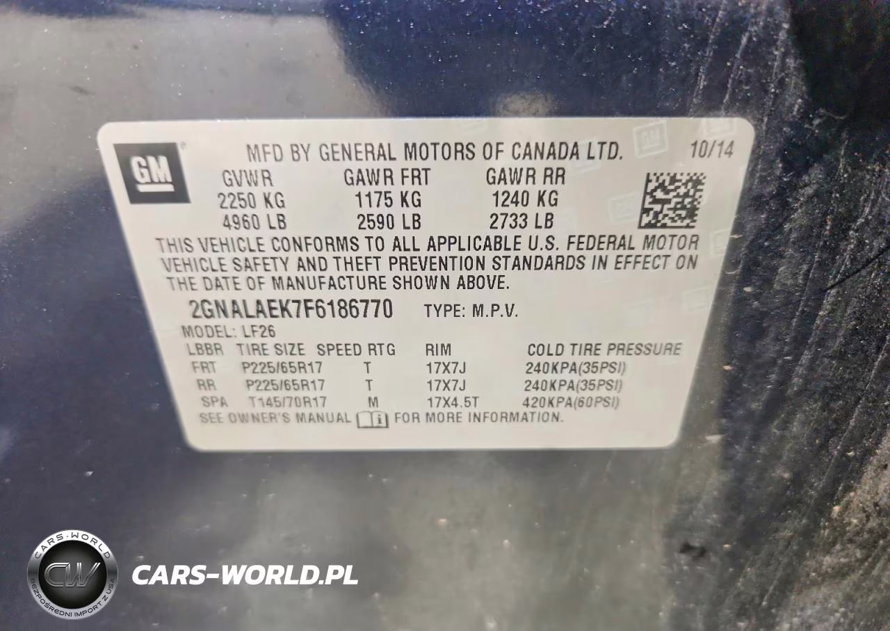 2015 Chevrolet Equinox Ls VIN:2GNALAEK7F6186770 - 14
