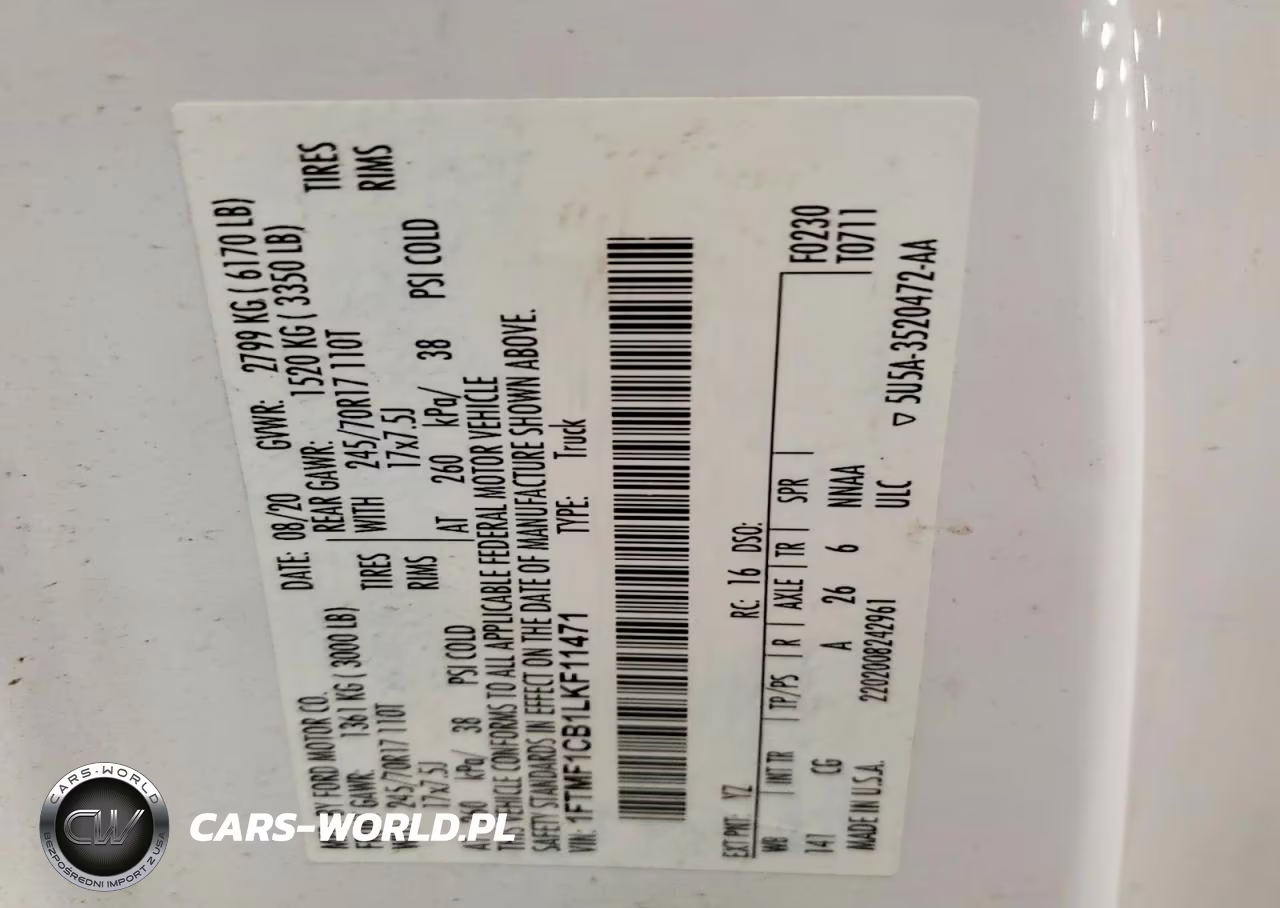 2020 Ford F150 VIN:1FTMF1CB1LKF11471 - 12