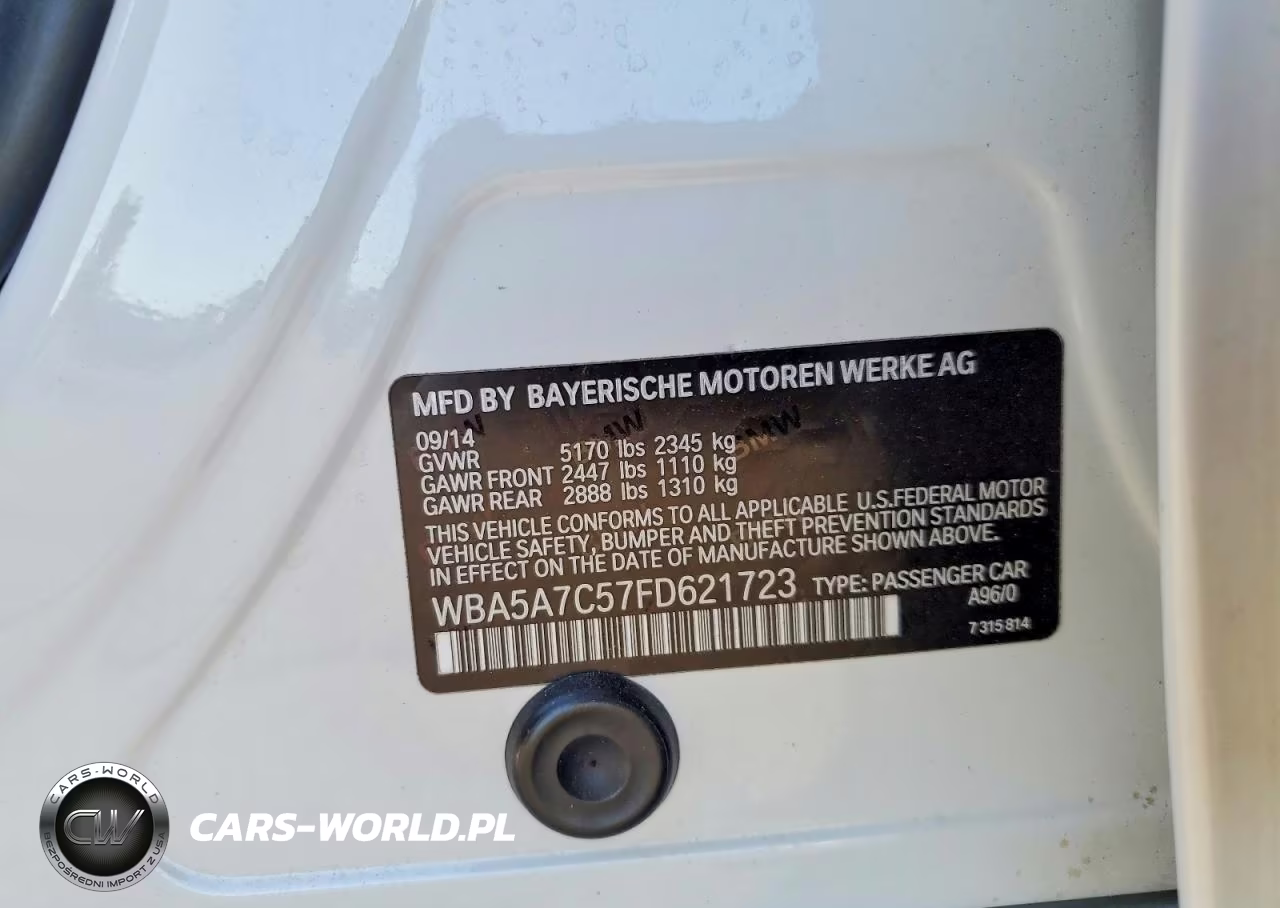 2015 BMW 528 Xi VIN:WBA5A7C57FD621723 - 12