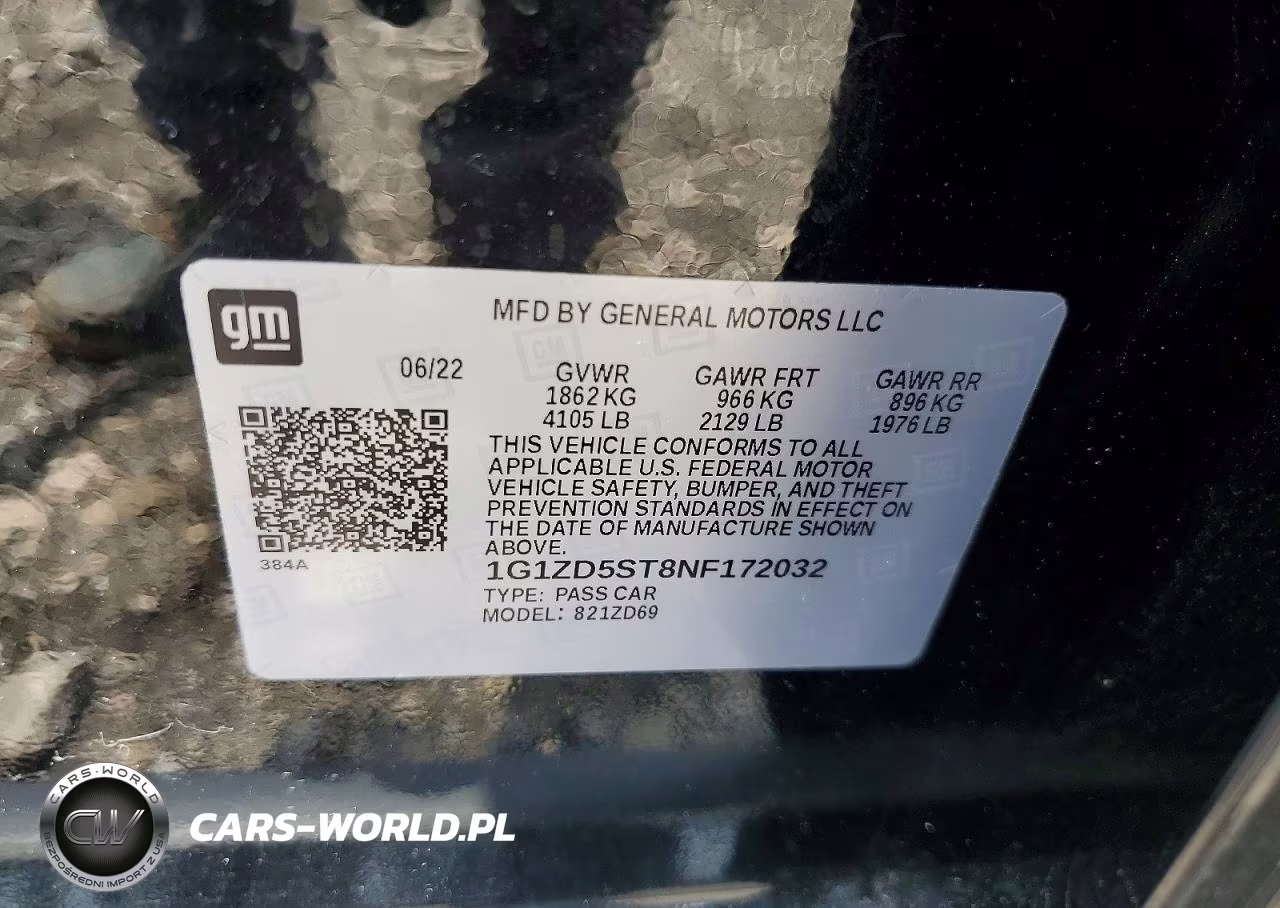 2022 Chevrolet Malibu Lt VIN:1G1ZD5ST8NF172032 - 12