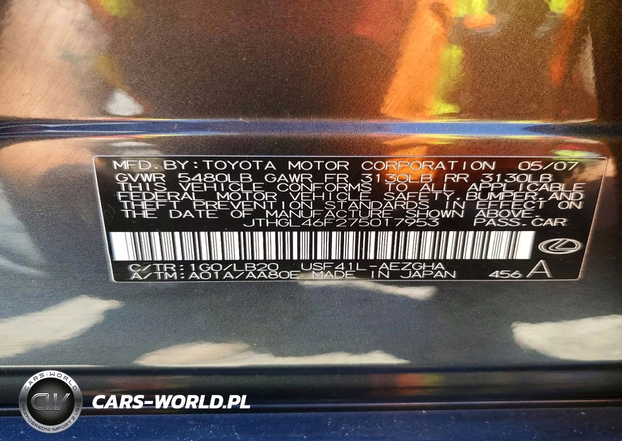 2007 Lexus Ls 460L VIN:JTHGL46F275017953 - 12