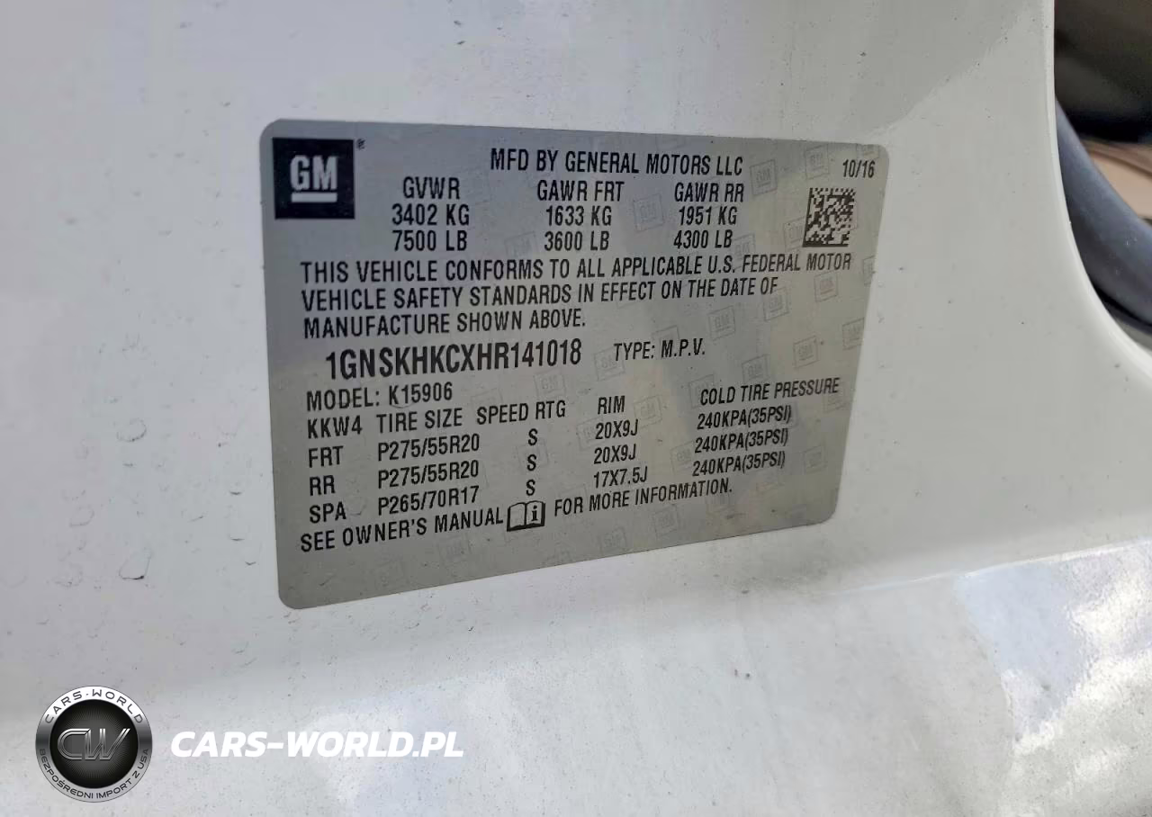 2017 Chevrolet Suburban K1500 Lt VIN:1GNSKHKCXHR141018 - 12