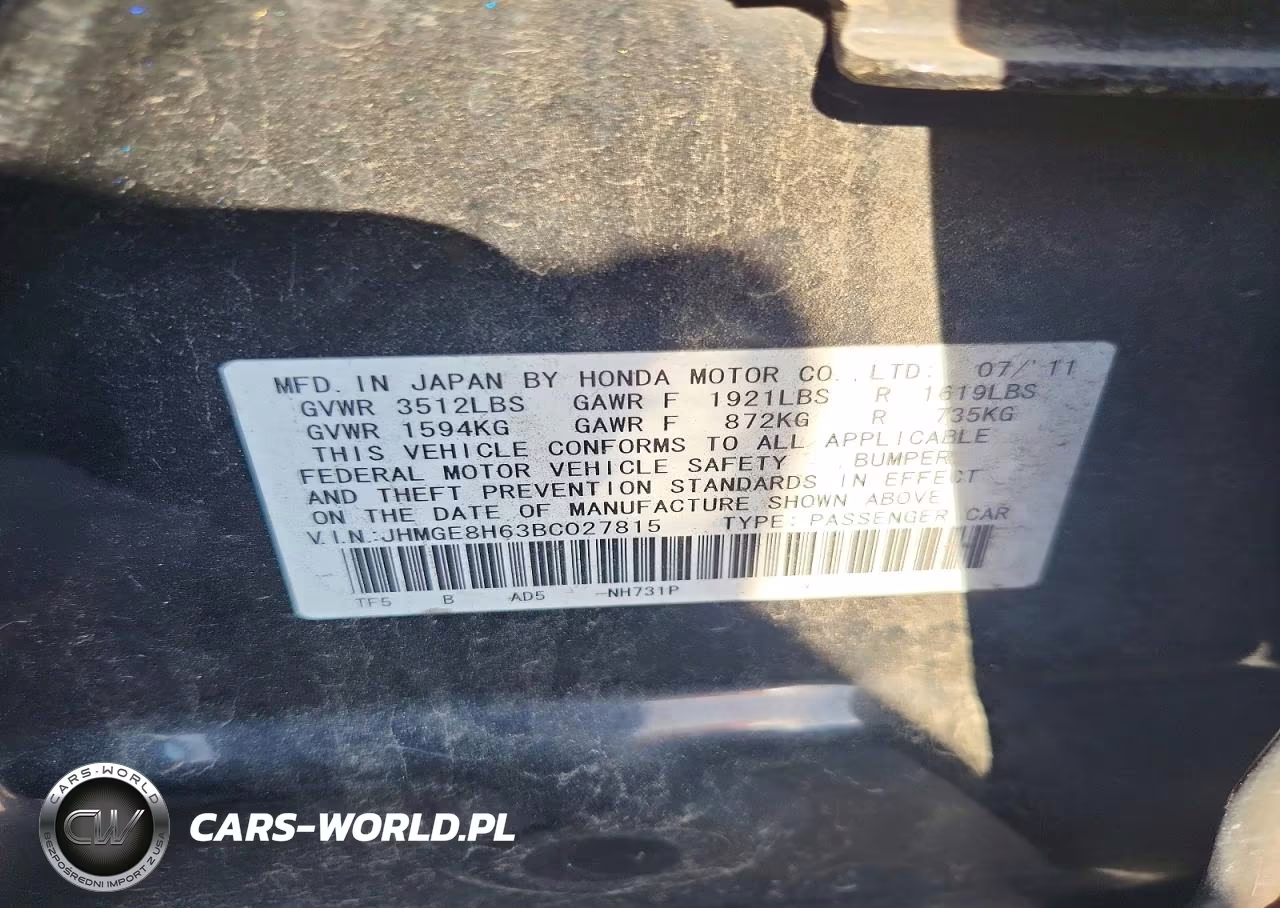 2011 Honda Fit Sport VIN:JHMGE8H63BC027815 - 12
