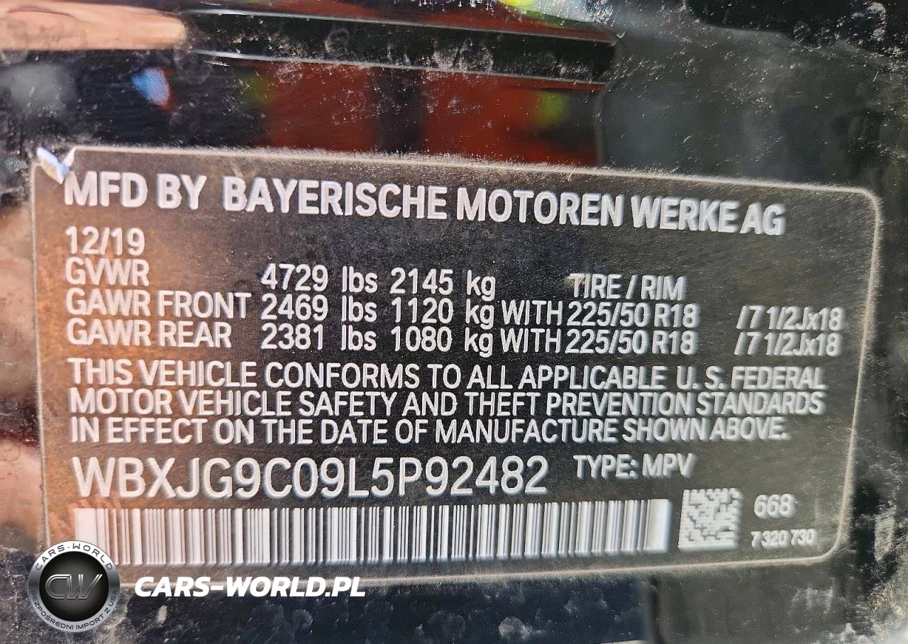 2020 BMW X1 xDrive28I VIN:WBXJG9C09L5P92482 - 13