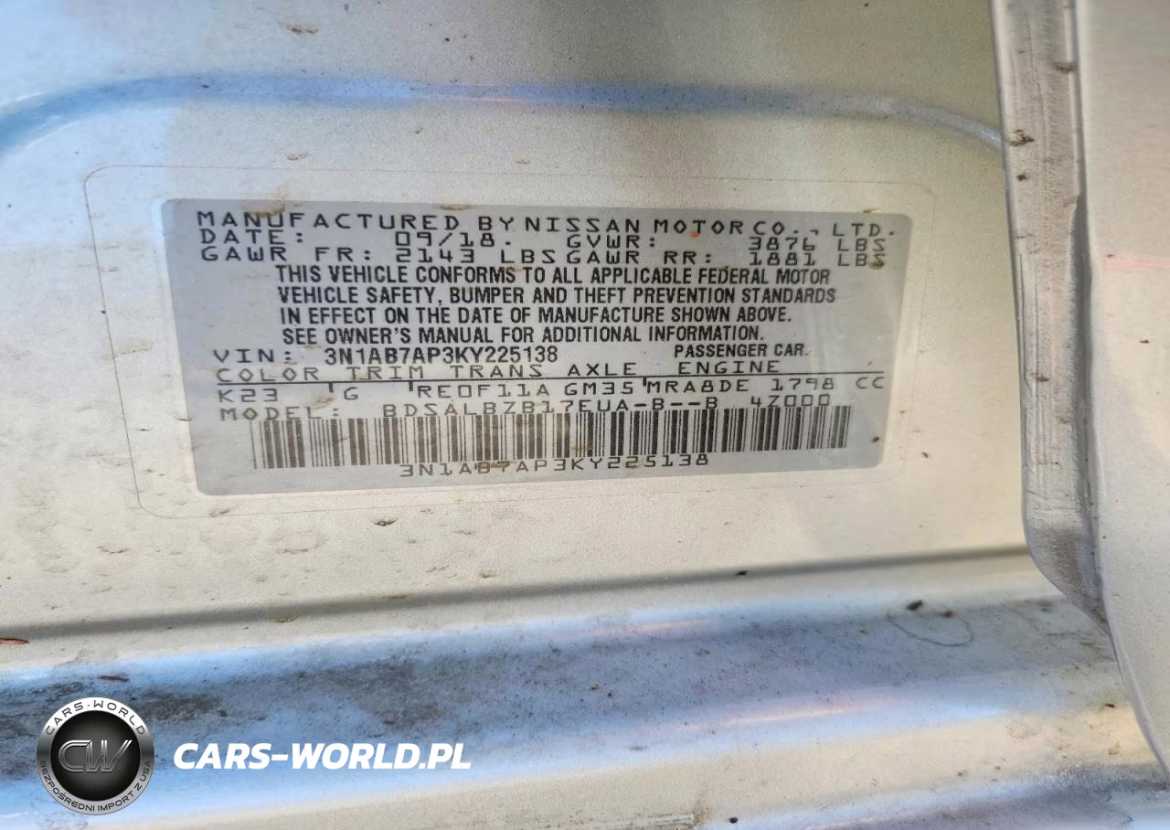 2019 Nissan Sentra S VIN:3N1AB7AP3KY225138 - 12