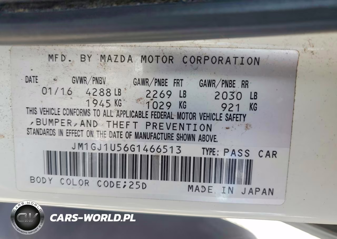 2016 Mazda 6 Sport VIN:JM1GJ1U56G1466513 - 12