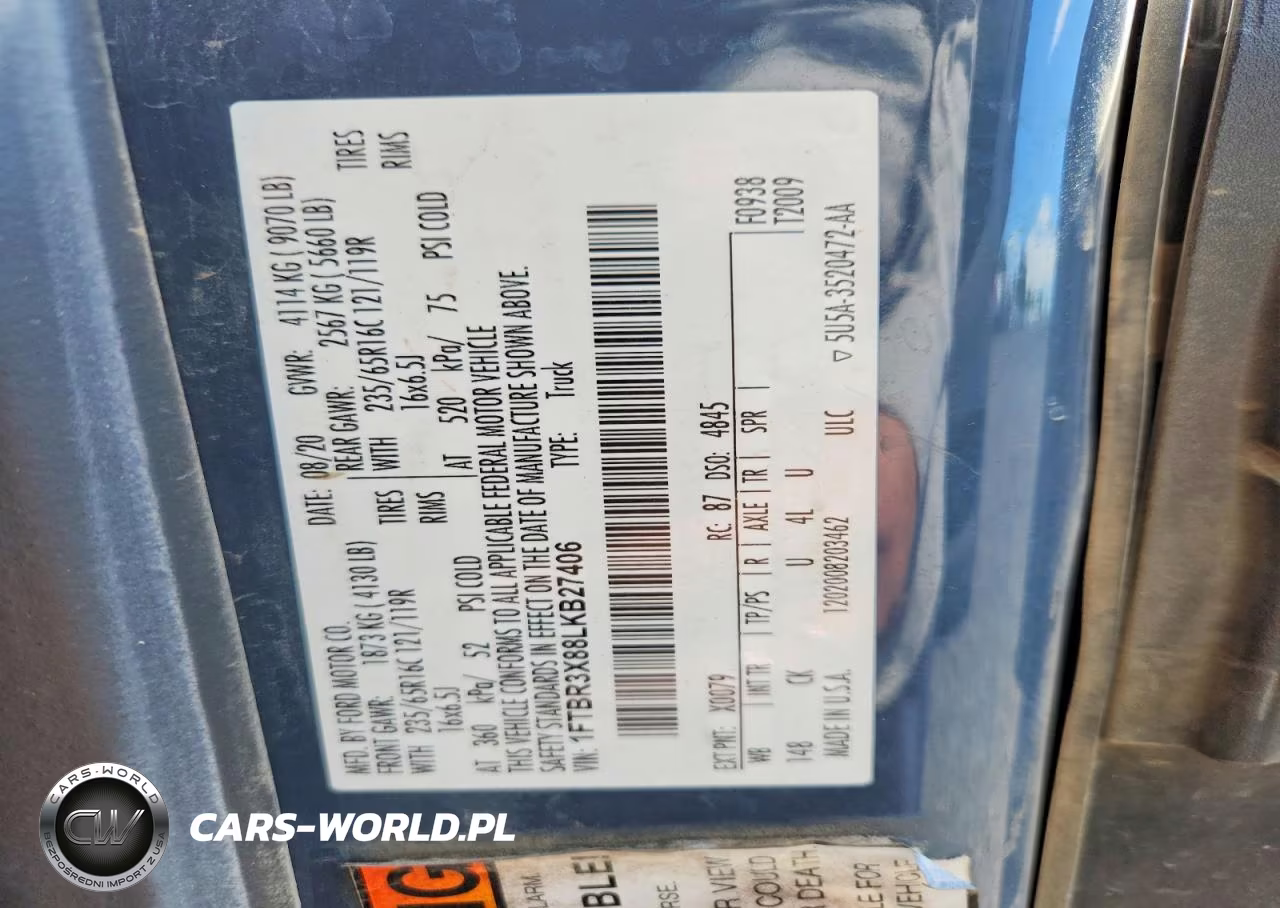 2020 Ford Transit 250 Delivery Van VIN:1FTBR3X88LKB27406 - 13