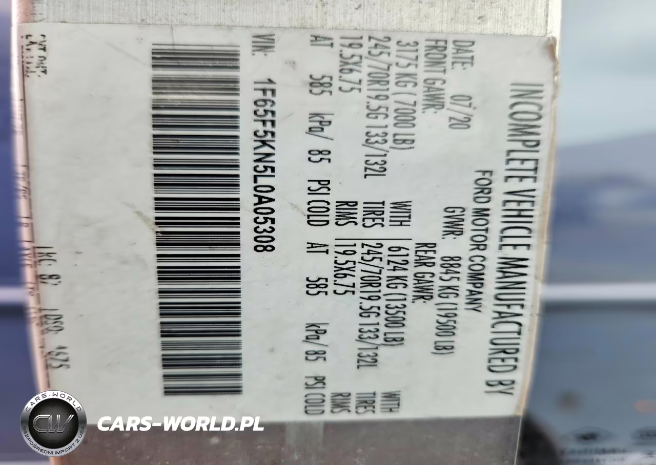 2020 Ford F59 Delivery Truck VIN:1F65F5KN5L0A05308 - 13