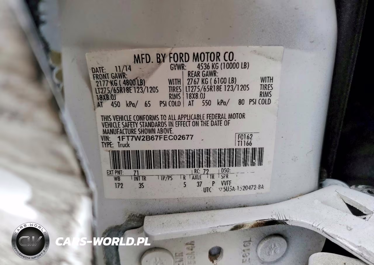 2015 Ford F250 Super Duty VIN:1FT7W2B67FEC02677 - 12