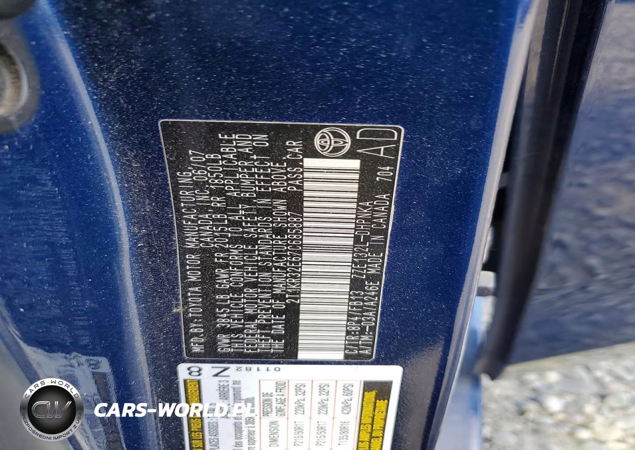2007 Toyota Corolla Matrix Xr VIN:2T1KR32E67C685887 - 14