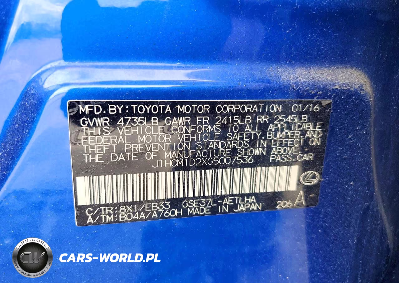 2016 Lexus Is 300 VIN:JTHCM1D2XG5007536 - 13