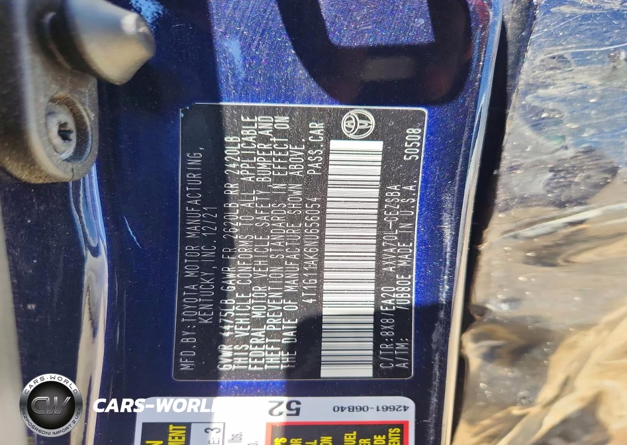 2022 Toyota Camry Se VIN:4T1G11AK6NU656054 - 13