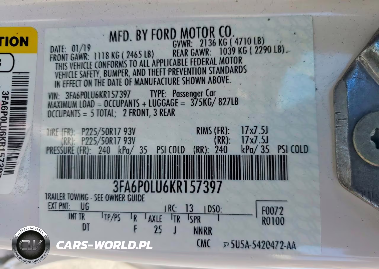 2019 Ford Fusion Se VIN:3FA6P0LU6KR157397 - 12