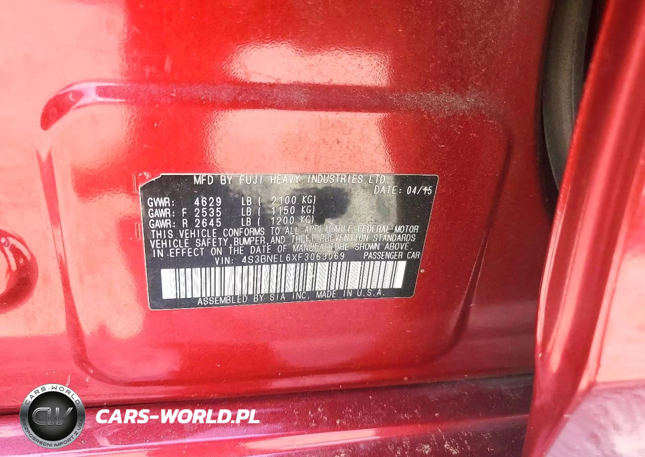 2015 Subaru Legacy 3.6R Limited VIN:4S3BNEL6XF3063069 - 12