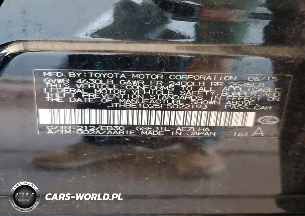 2015 Lexus Is 350 VIN:JTHBE1D25F5022193 - 12