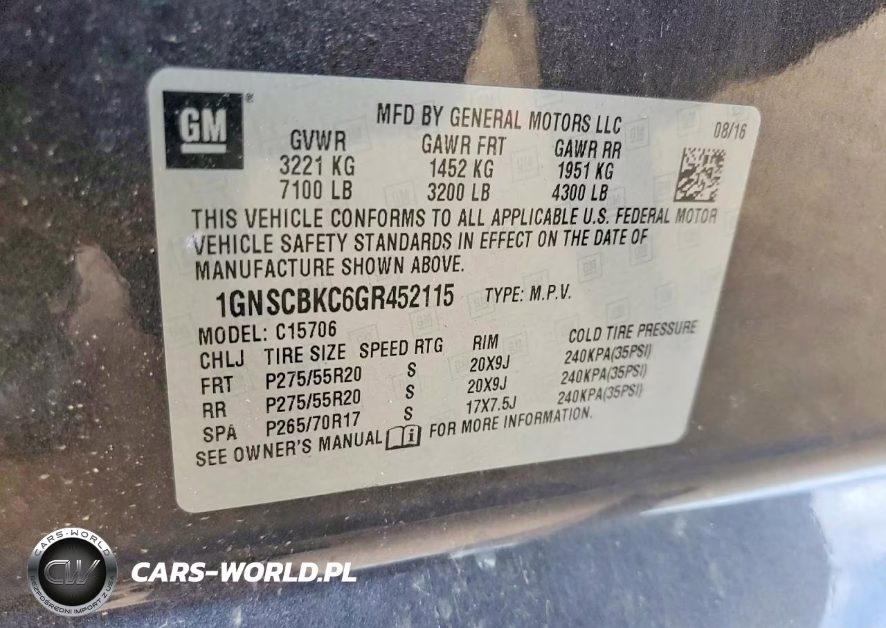 2016 Chevrolet Tahoe C1500 Lt VIN:1GNSCBKC6GR452115 - 13
