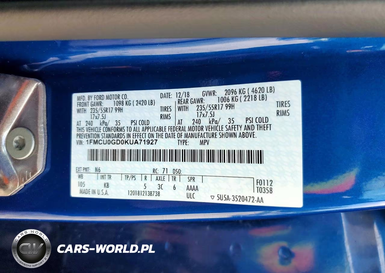 2019 Ford Escape Se VIN:1FMCU0GD0KUA71927 - 14