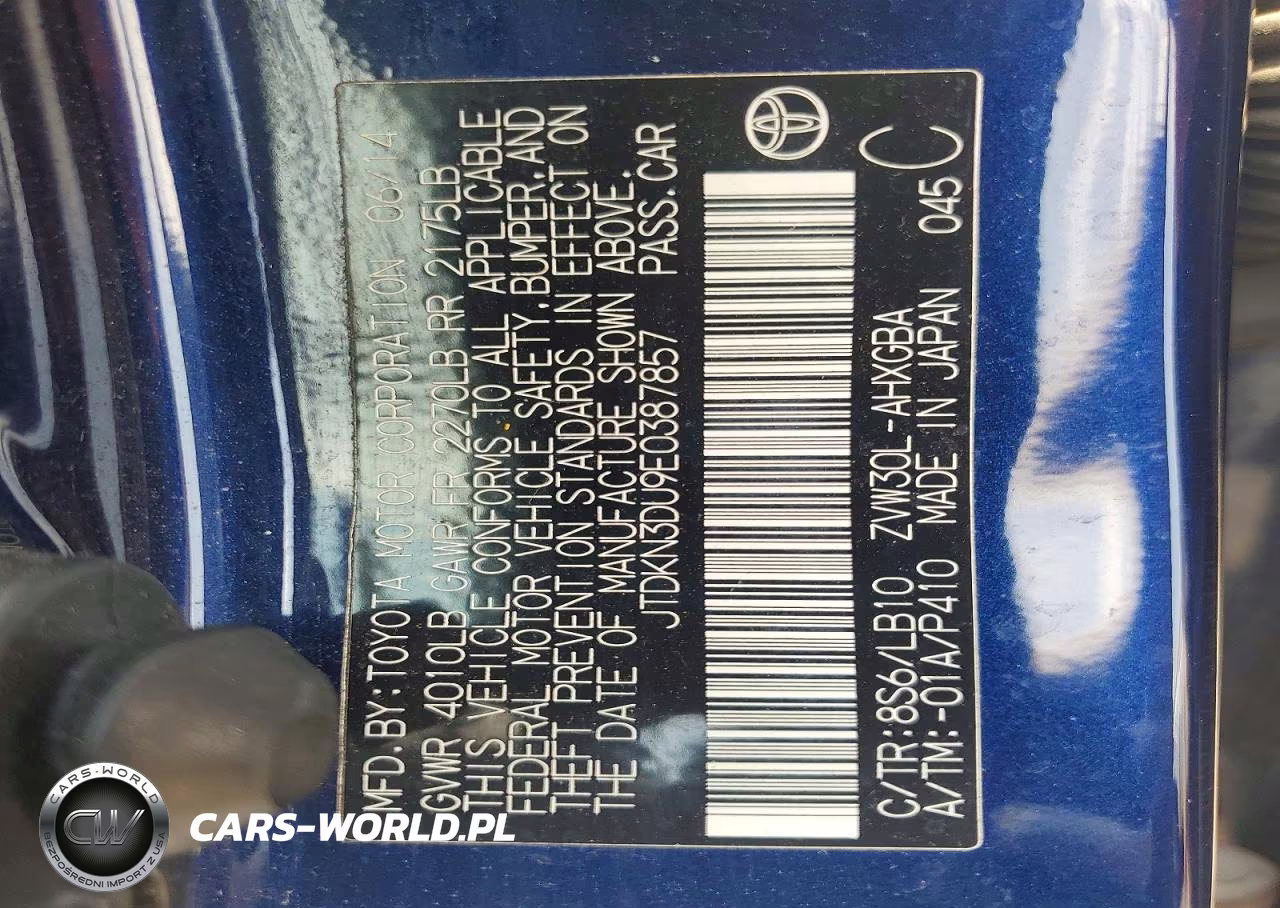 2014 Toyota Prius Four VIN:JTDKN3DU9E0387857 - 13
