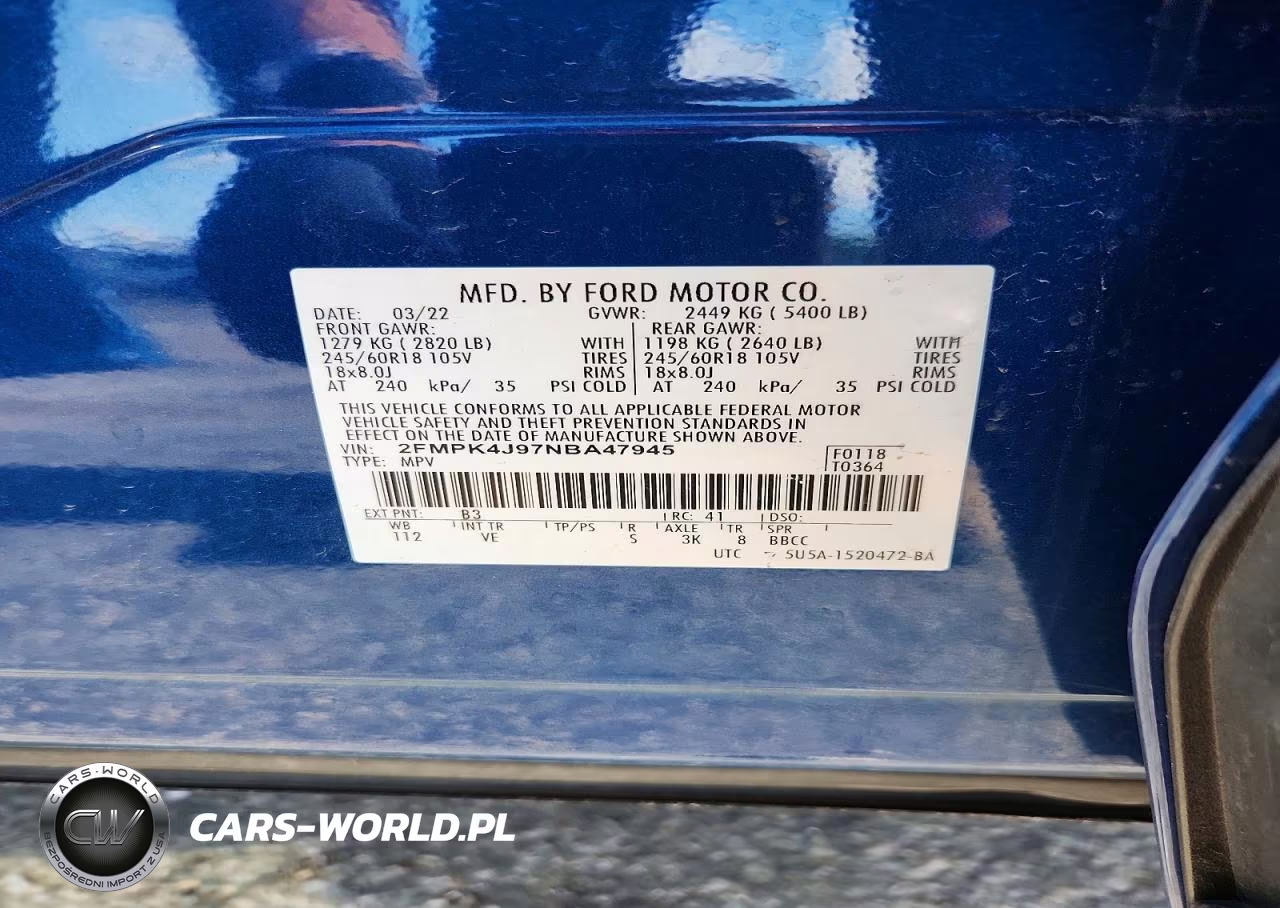 2022 Ford Edge VIN:2FMPK4J97NBA47945 - 12