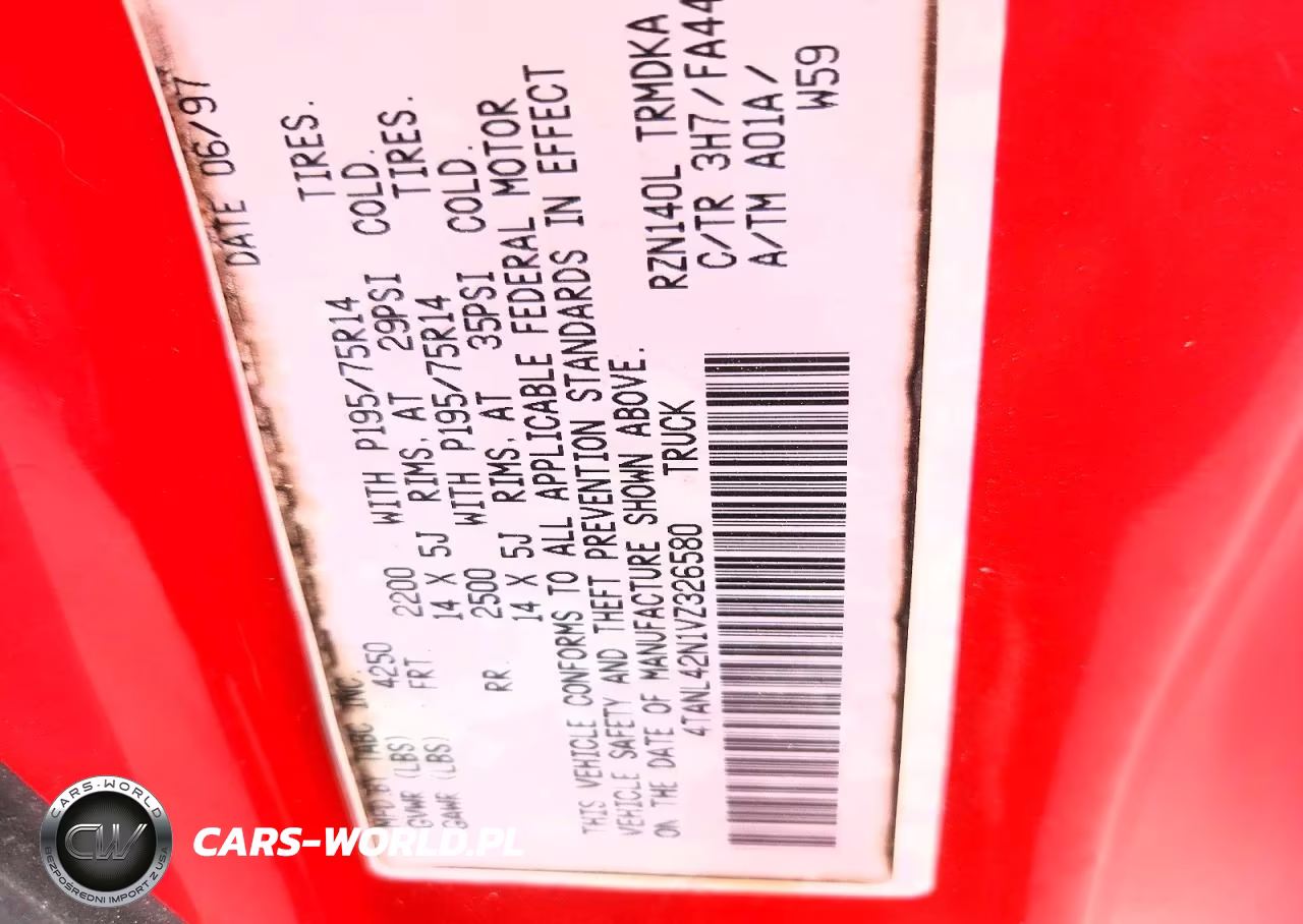 1997 Toyota Tacoma Base VIN:4TANL42N1VZ326580 - 12