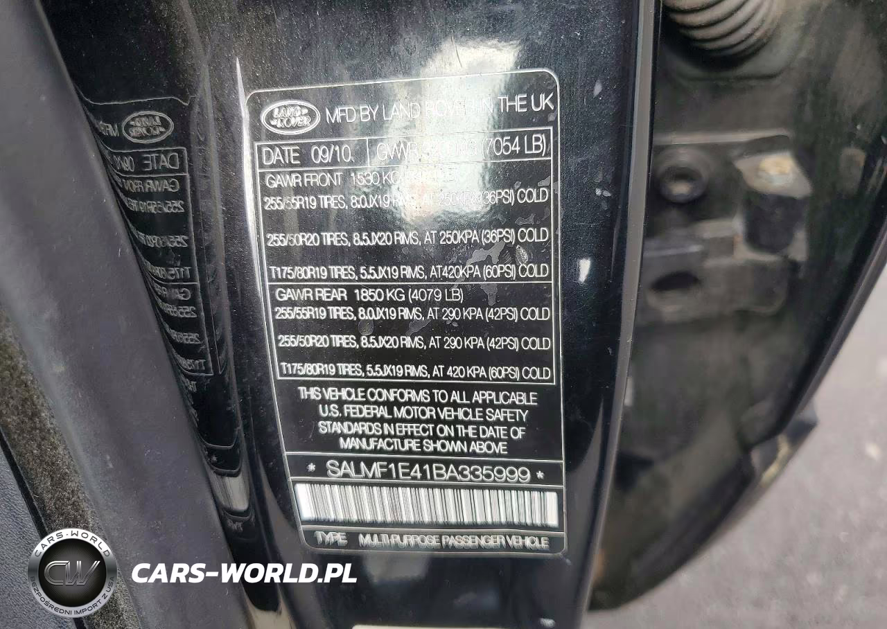 2011 Land Rover Range Rover VIN:SALMF1E41BA335999 - 12