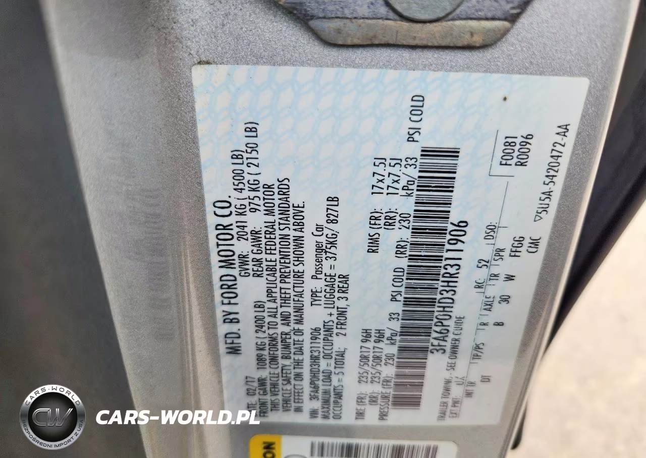 2017 Ford Fusion Se VIN:3FA6P0HD3HR311906 - 12