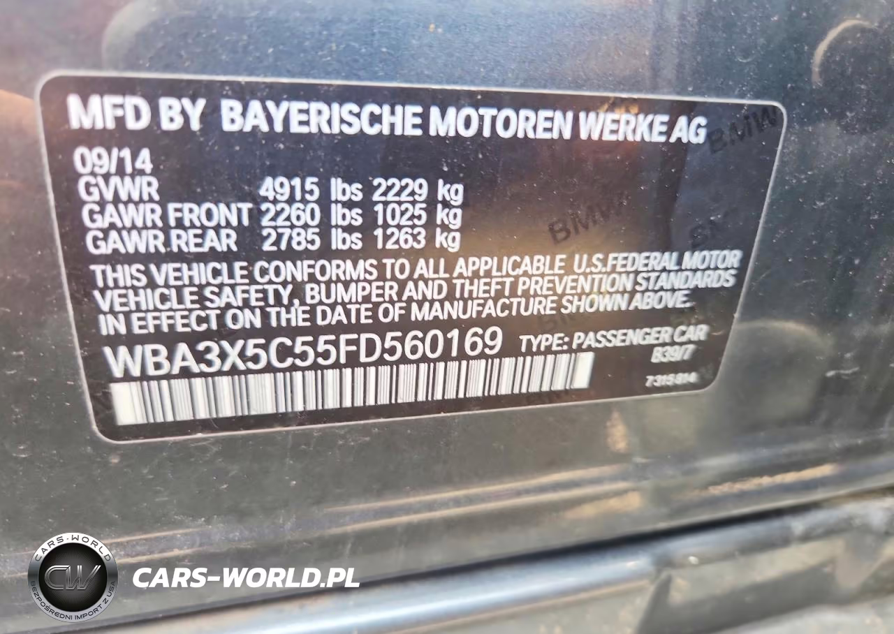 2015 BMW 328 Xigt VIN:WBA3X5C55FD560169 - 12