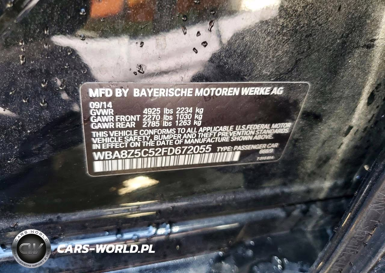 2015 BMW 328 Xigt Sulev VIN:WBA8Z5C52FD672055 - 12